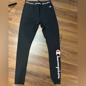 Champion Kids Black Logo Leggings